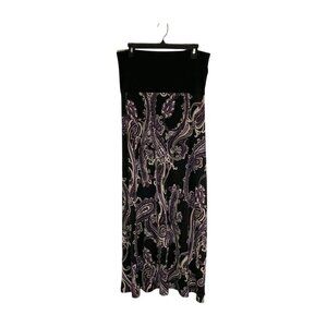 J.B.S. Ltd. Women's Maxi Skirt Pull on Wide Waist Band Floral Paisley Size Large